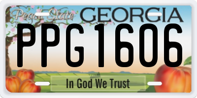 GA license plate PPG1606