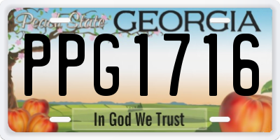GA license plate PPG1716