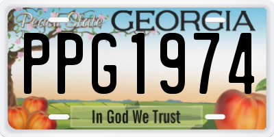GA license plate PPG1974