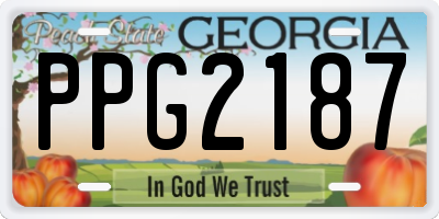 GA license plate PPG2187
