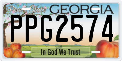 GA license plate PPG2574