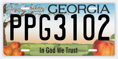GA license plate PPG3102