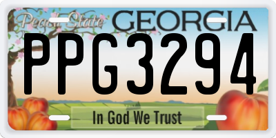 GA license plate PPG3294