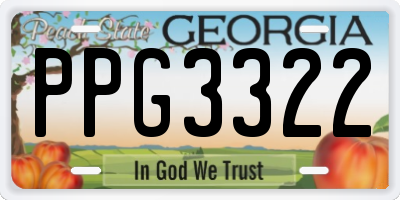 GA license plate PPG3322
