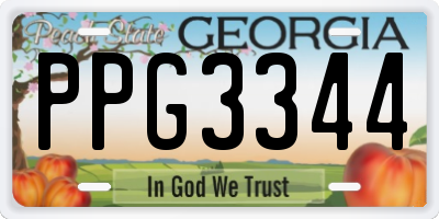 GA license plate PPG3344