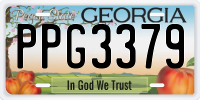 GA license plate PPG3379