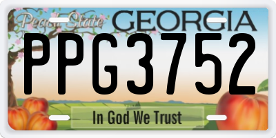 GA license plate PPG3752
