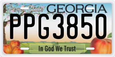 GA license plate PPG3850