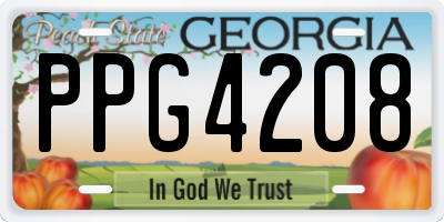 GA license plate PPG4208