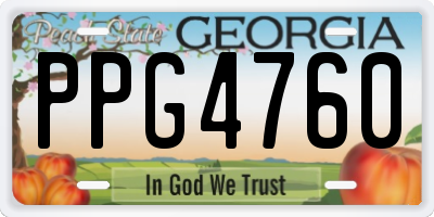 GA license plate PPG4760