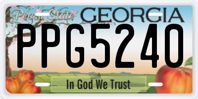 GA license plate PPG5240