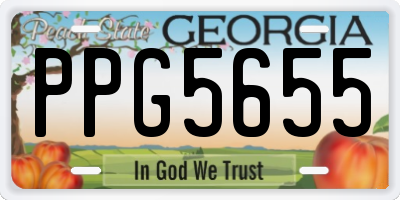 GA license plate PPG5655