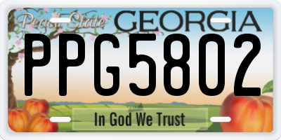 GA license plate PPG5802