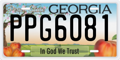 GA license plate PPG6081