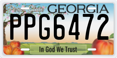 GA license plate PPG6472
