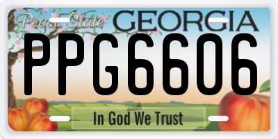 GA license plate PPG6606