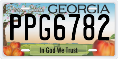 GA license plate PPG6782
