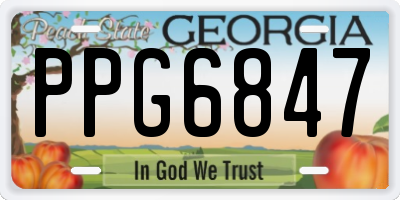 GA license plate PPG6847