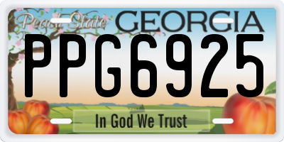 GA license plate PPG6925