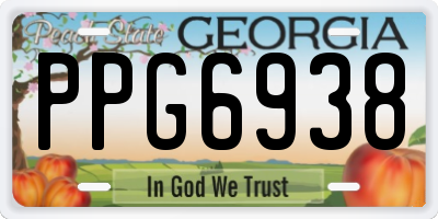 GA license plate PPG6938