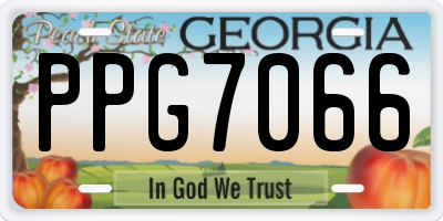GA license plate PPG7066
