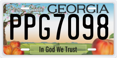 GA license plate PPG7098