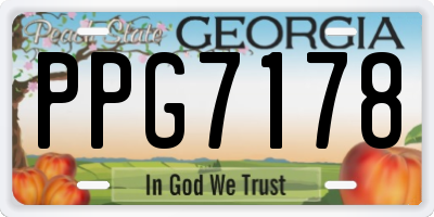 GA license plate PPG7178