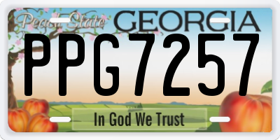 GA license plate PPG7257