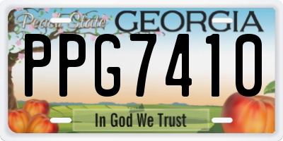 GA license plate PPG7410