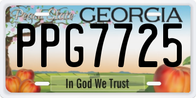 GA license plate PPG7725