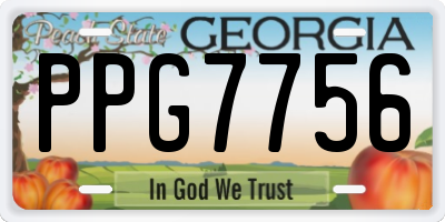 GA license plate PPG7756