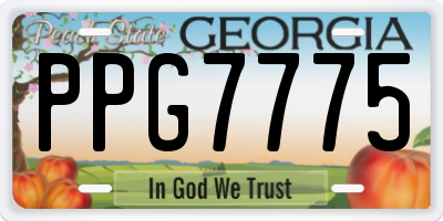 GA license plate PPG7775