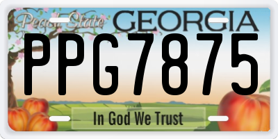 GA license plate PPG7875