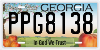 GA license plate PPG8138