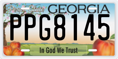 GA license plate PPG8145