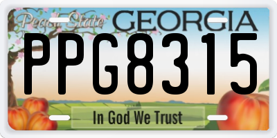 GA license plate PPG8315