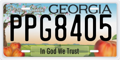 GA license plate PPG8405