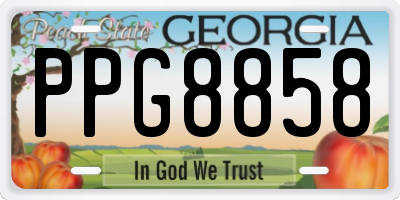 GA license plate PPG8858