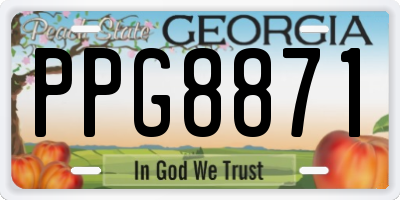 GA license plate PPG8871