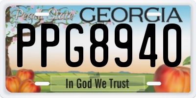 GA license plate PPG8940