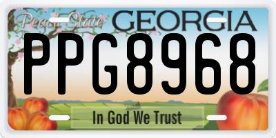 GA license plate PPG8968