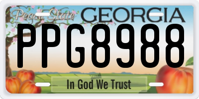 GA license plate PPG8988