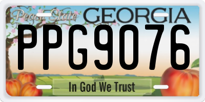 GA license plate PPG9076
