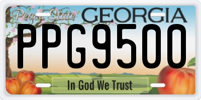 GA license plate PPG9500