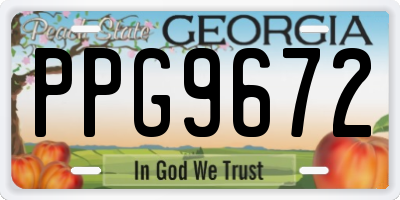 GA license plate PPG9672