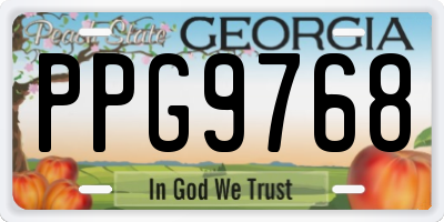 GA license plate PPG9768