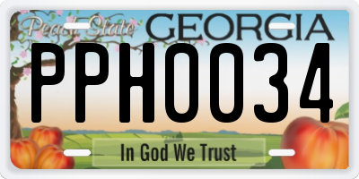 GA license plate PPH0034