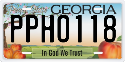 GA license plate PPH0118