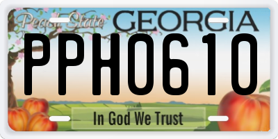 GA license plate PPH0610