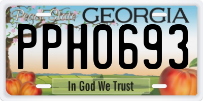 GA license plate PPH0693